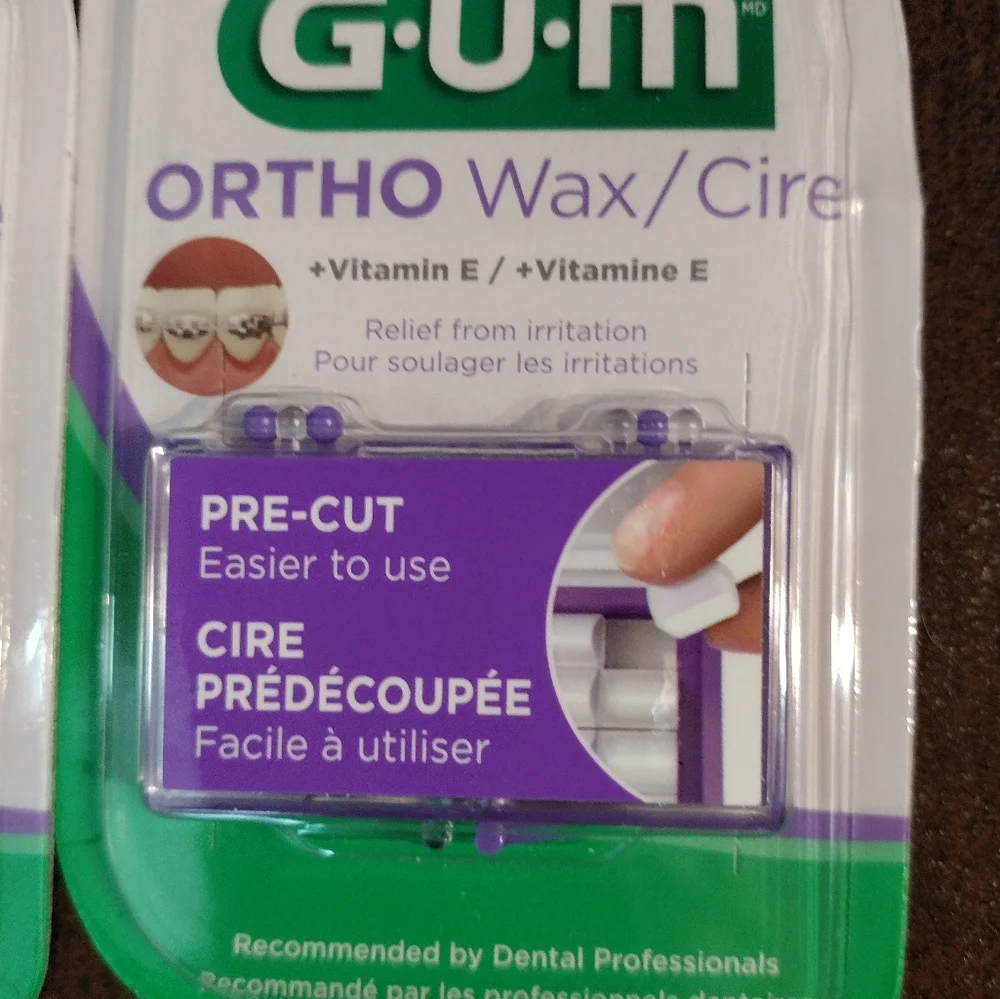 G•U•M (Sunstar) Pre-Cut Orthodontic Ortho Wax W/Vitamin E Lot= 4 Sealed Package